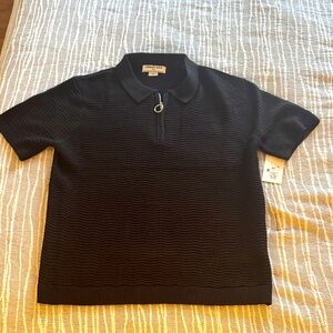 Black Short Sleeve Polo Shirt Men